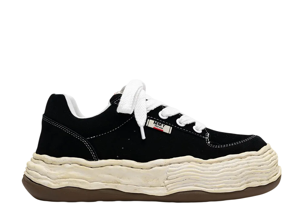 メゾンミハラヤスヒロ オリバー ディストレスト ソール スエード ロートップ スニーカー "ブラック" (A16FW708)