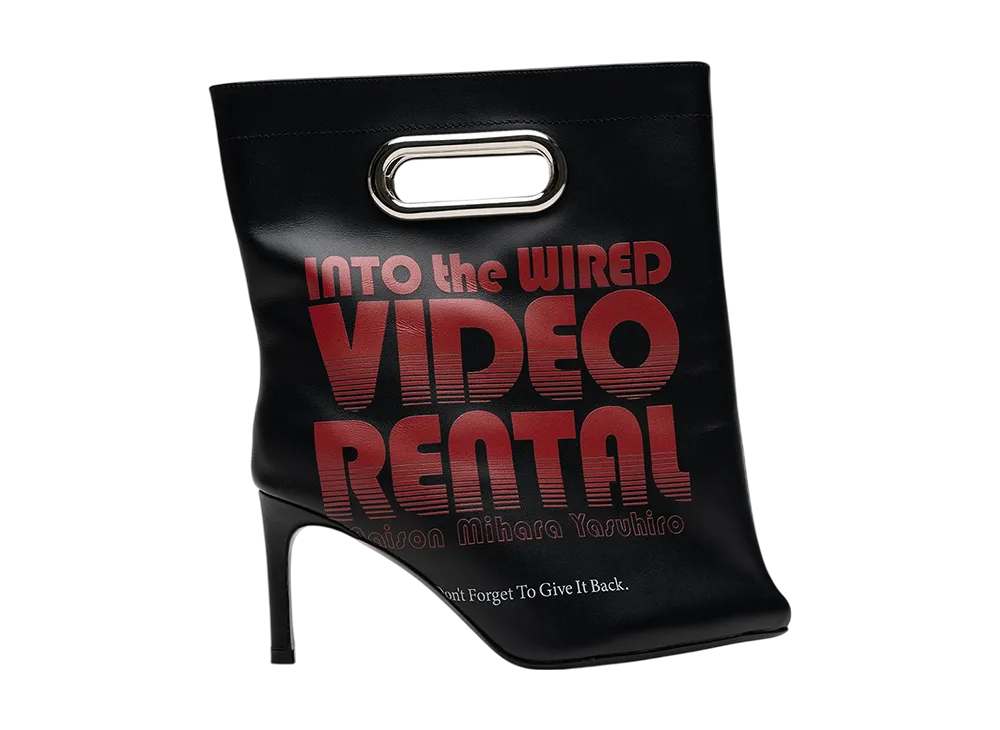 メゾンミハラヤスヒロ ウィメンズ ショッピングバッグ モチーフ ピンヒール ブーツ "ブラック" (B16FW711)