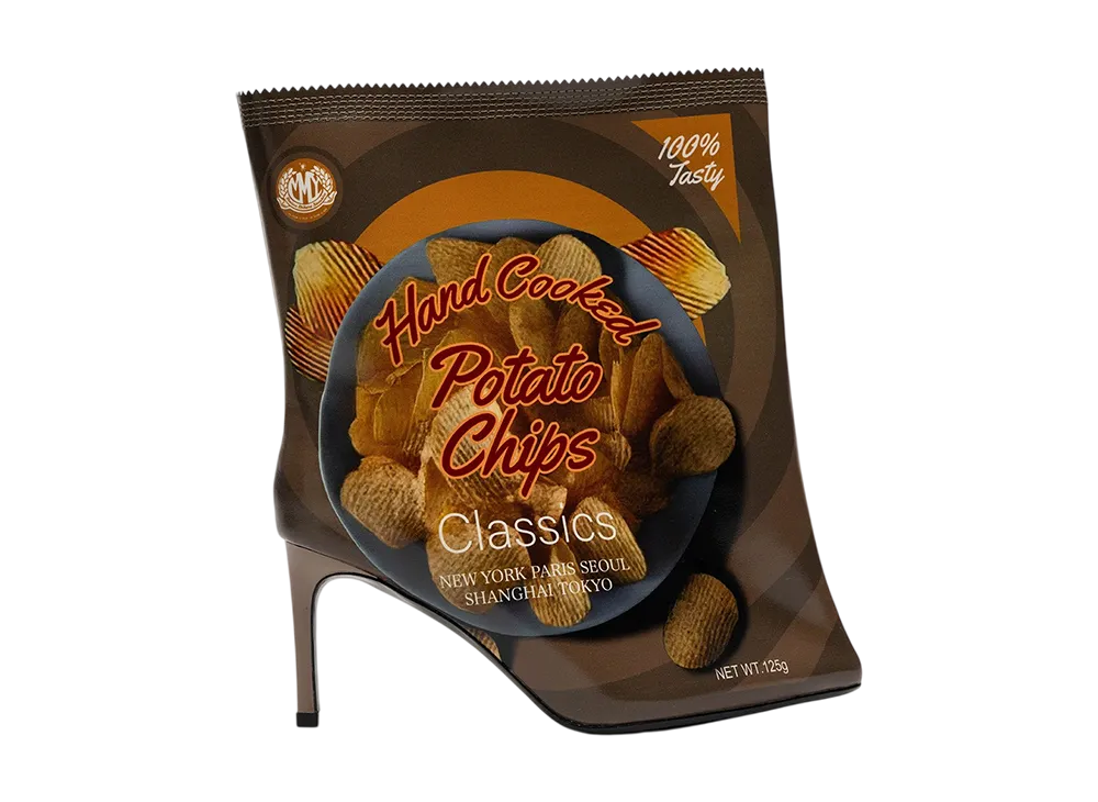 メゾンミハラヤスヒロ ウィメンズ ポテトチップス パッケージ ディテール ピン ヒール ブーツ "ベージュ" (B16FW712)