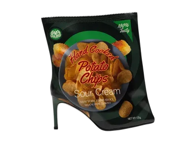 Maison MIHARA YASUHIRO Women's Potato Chips Package Detail Pin Heel Boots "Green"