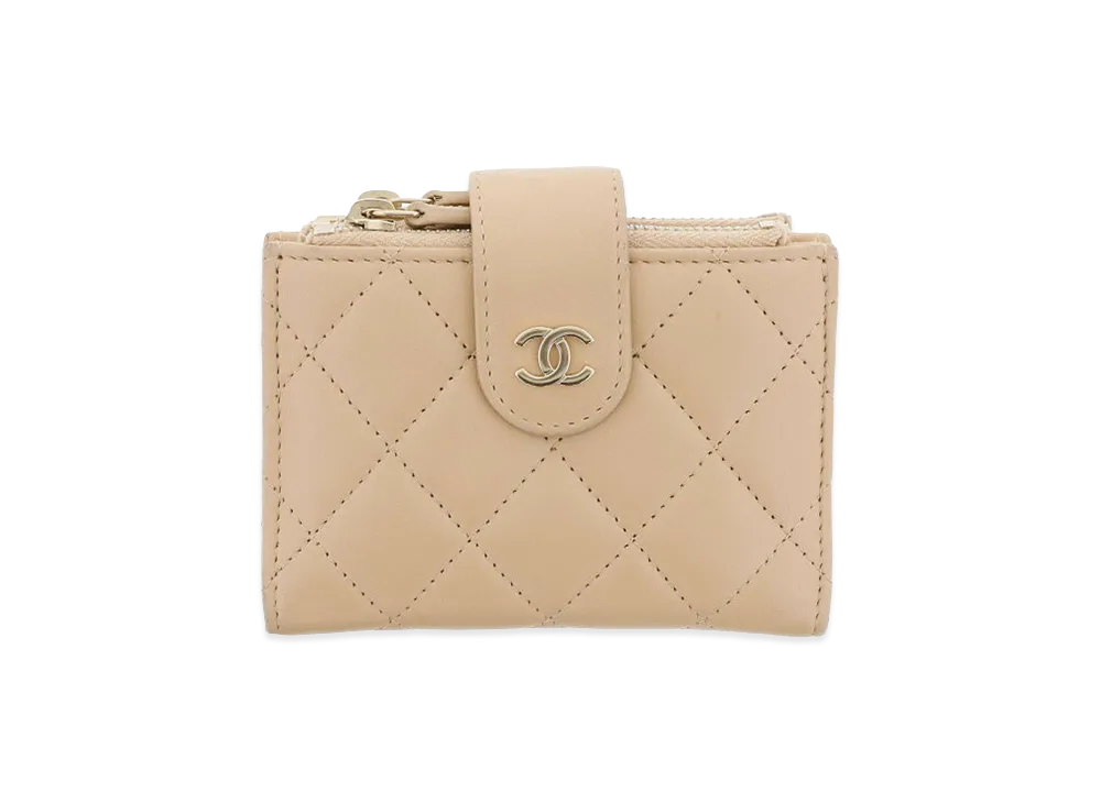 シャネル クラシック マトラッセ ダブルジップカードケース "ベージュ" AP1928