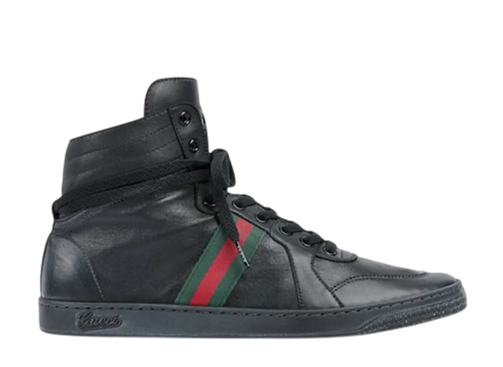 グッチ ストレッチ ハイトップ スニーカー "ブラック"