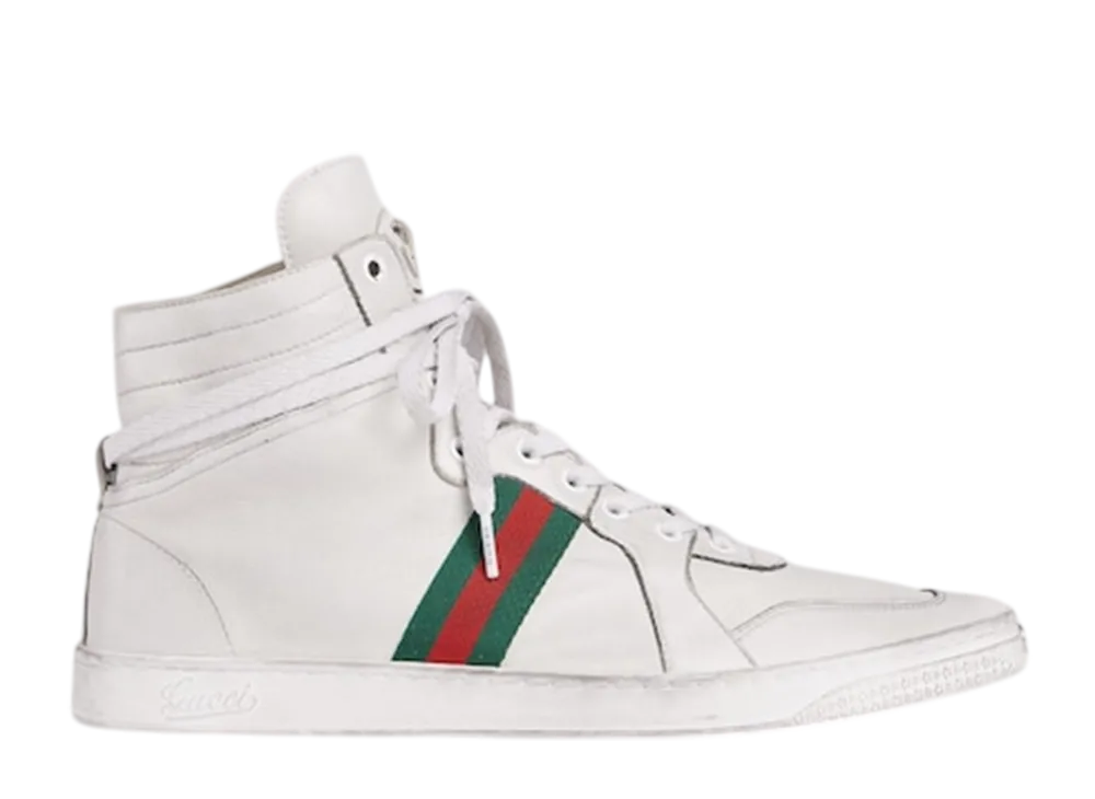 グッチ ストレッチ ハイトップ スニーカー "ホワイト"