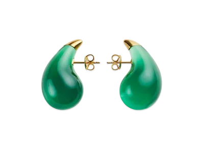 Bottega Veneta Small Drop Earrings "Emerald Green"