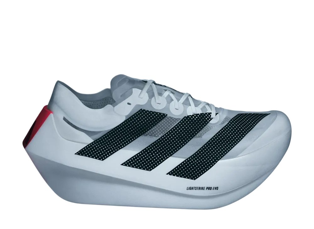 アディダス アディゼロ X エヴォ "クラウドホワイト/コアブラック/ルシッドレッド"