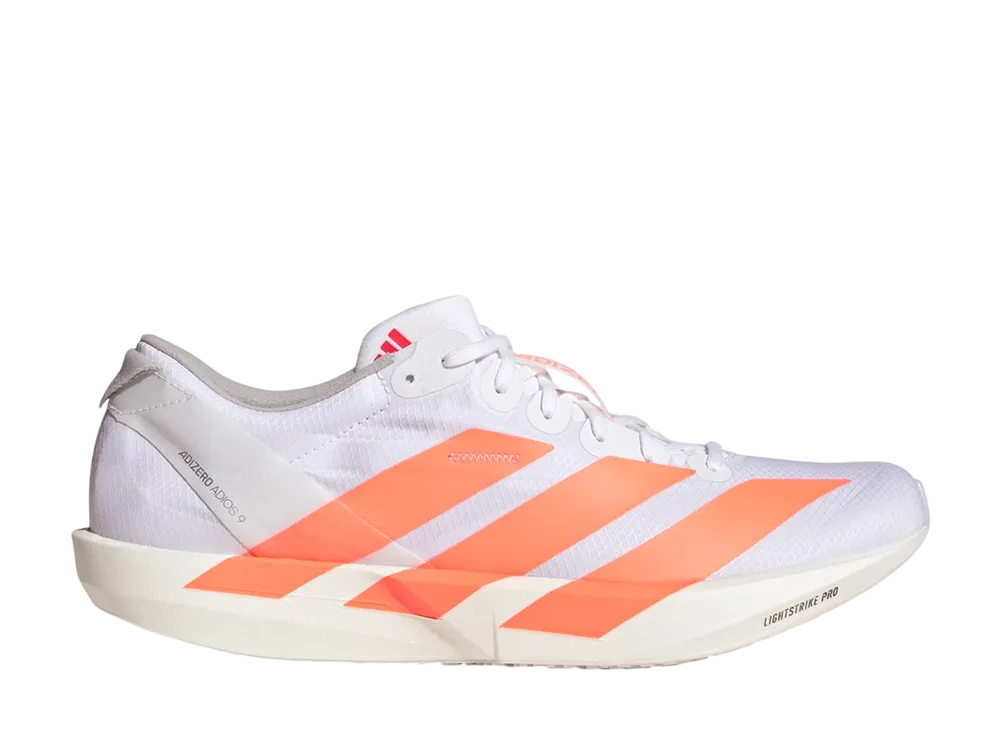アディダス アディゼロ アディオス9 "クラウドホワイト/ルシッドオレンジ/ルシッドレッド"