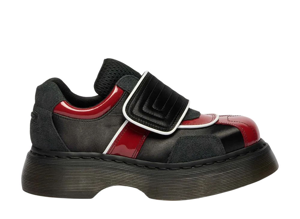 Dr.Martens Women's Buzz Strap Shoes "Black/Scarlet Red"