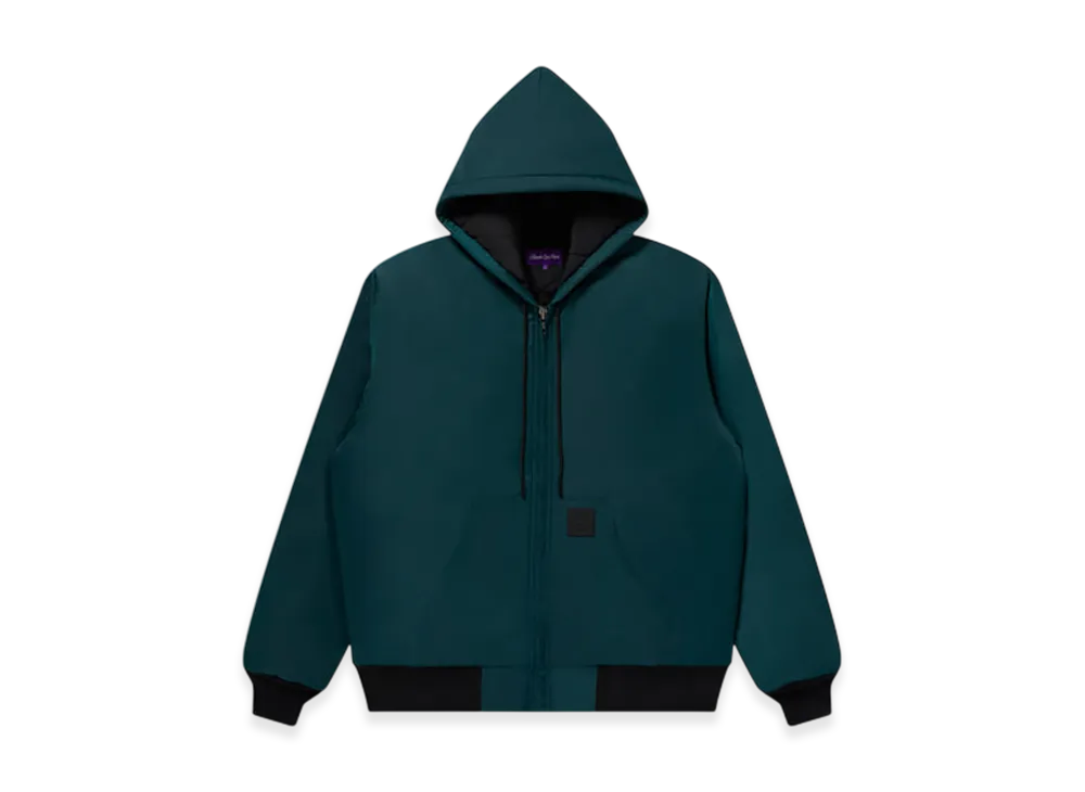 BlackEyePatch OG Leather Patched Nylon Hooded Jacket "Green"