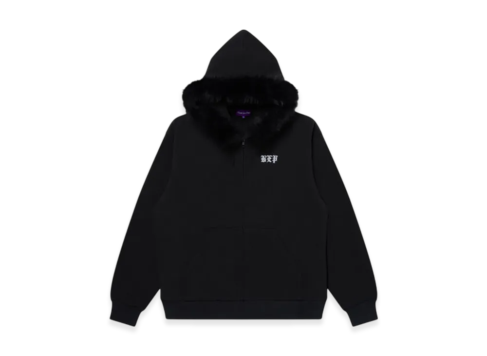 BlackEyePatch 3 Letter OE Fur Hooded Zip Hoodie "Black"