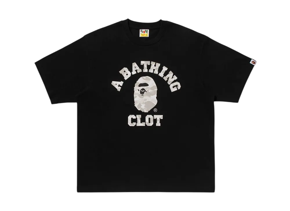 A BATHING APE x CLOT College Relaxed Fit Tee "Black"