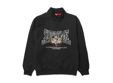 Supreme Crest Applique Half Zip Pullover "Black"
