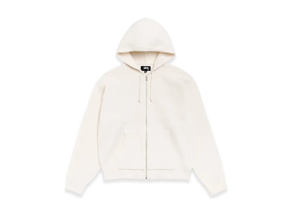 Stussy Textured Zip Hooded Sweater "Bone"