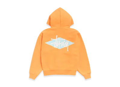 Stussy Basic Diamond Zip Hoodie "Tangerine"