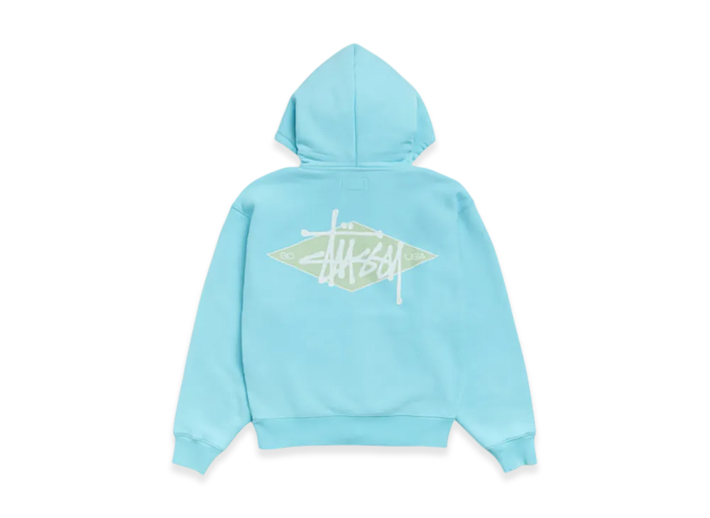 Stussy Basic Diamond Zip Hoodie "Teal"