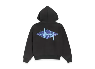 Stussy Basic Diamond Zip Hoodie "Black"