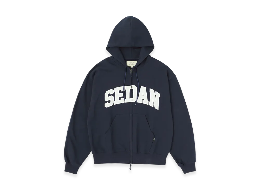 SEDAN ALL-PURPOSE College Logo Full Zip Hoodie "Navy"