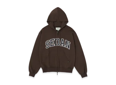 SEDAN ALL-PURPOSE College Logo Full Zip Hoodie "Dark Brown"