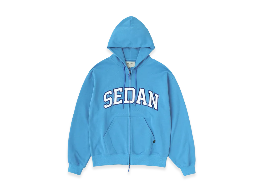 SEDAN ALL-PURPOSE College Logo Full Zip Hoodie "Sky Blue"