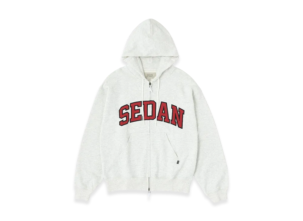 SEDAN ALL-PURPOSE College Logo Full Zip Hoodie "Silver Grey"