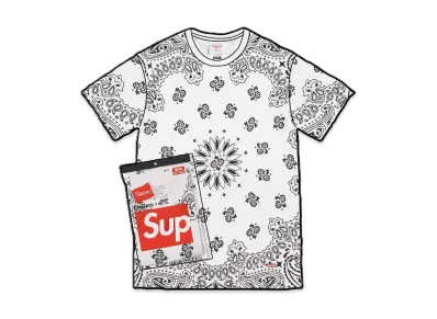 Supreme x Hanes Bandana Tagless Tees (2 Pack) "White"