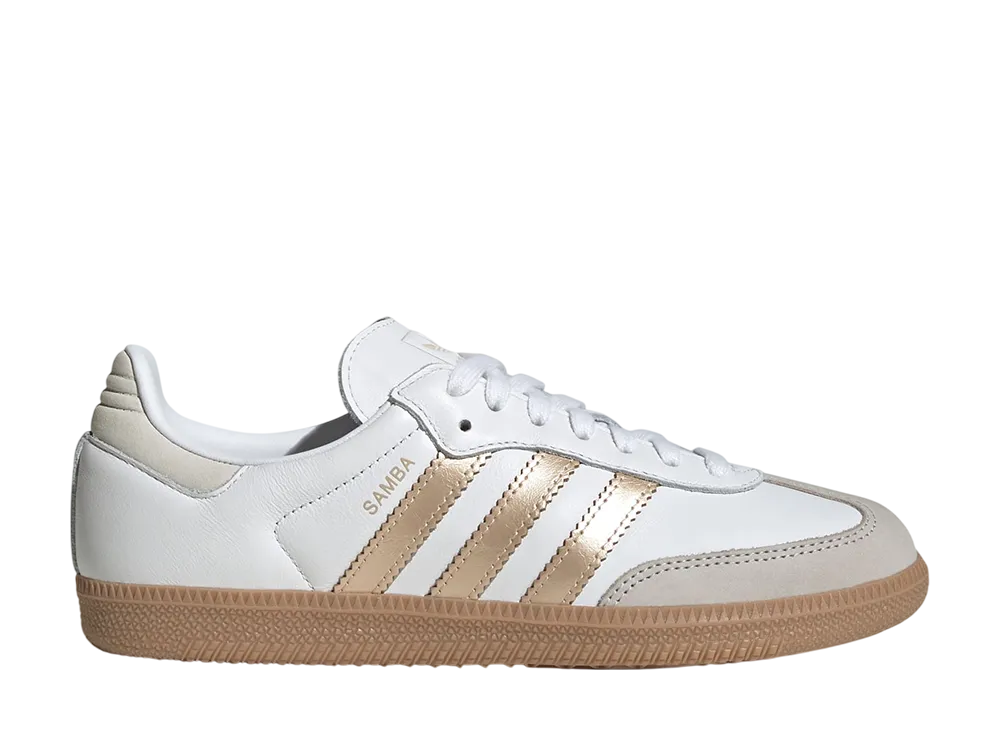 アディダス ウィメンズ サンバ OG "クラウドホワイト/ワンダーゴールドメタリック/グレーワン"