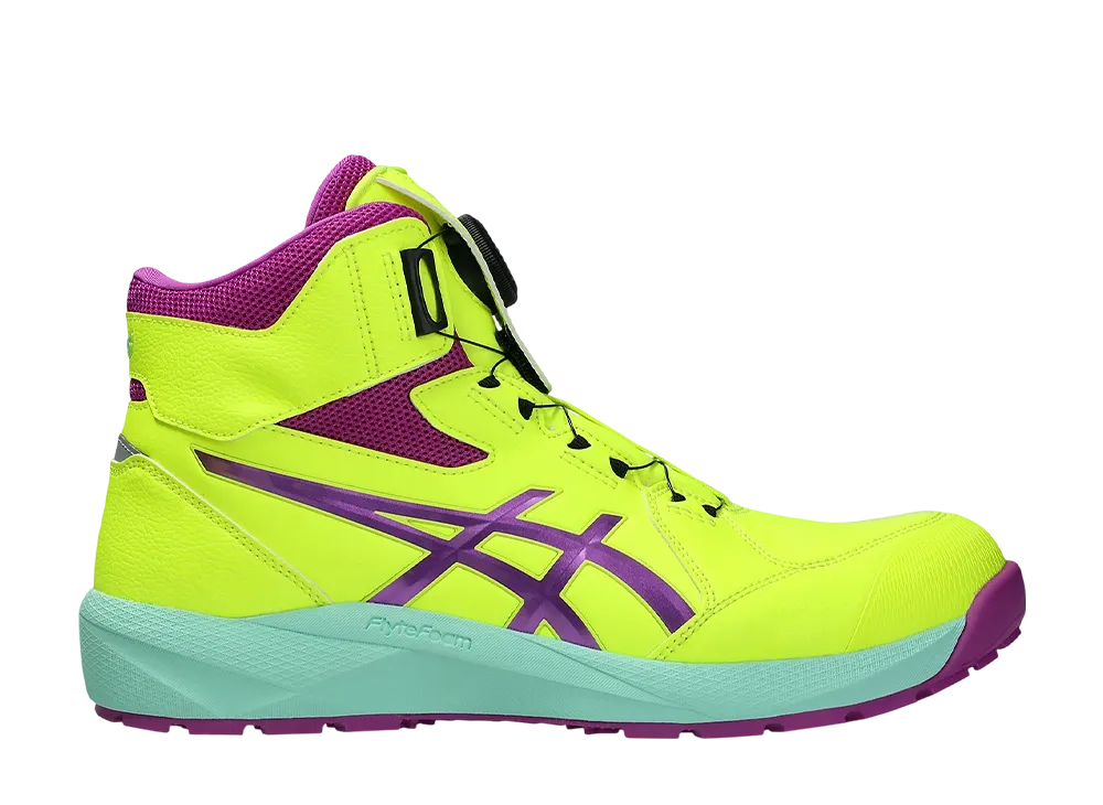 アシックス ウィンジョブ CP314 ボア "セーフティイエロー/オーキッド"