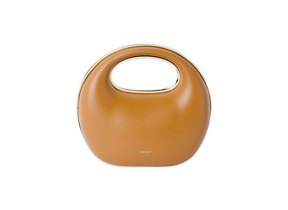 sacai Leather Round Bag "Camel"