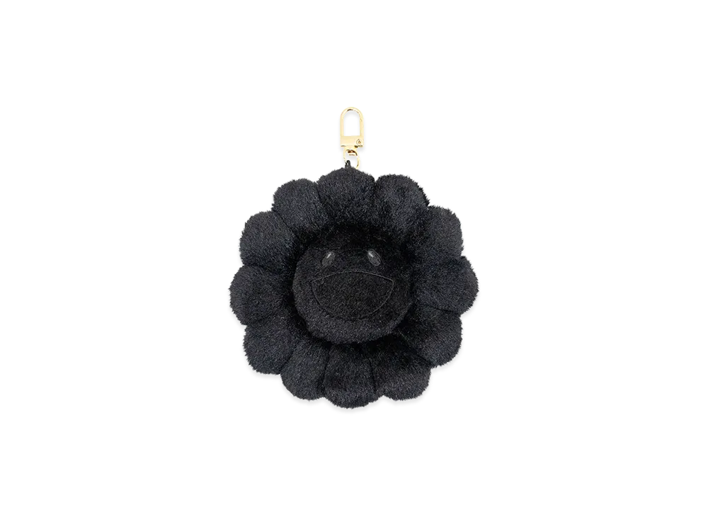 Takashi Murakami Flower Plush Mascot Keychain "All Black"