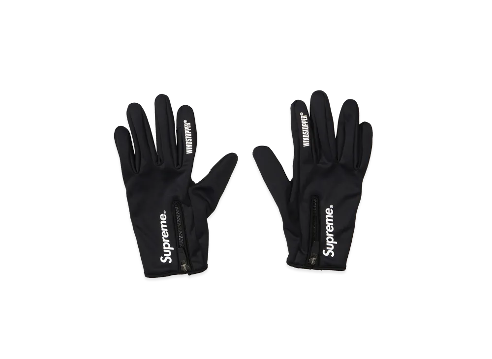 Supreme Windstopper Zip Gloves "Black"