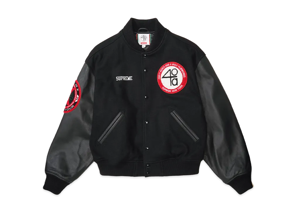 シュプリーム x 40エーカーズ マルコム X バーシティ ジャケット "ブラック"