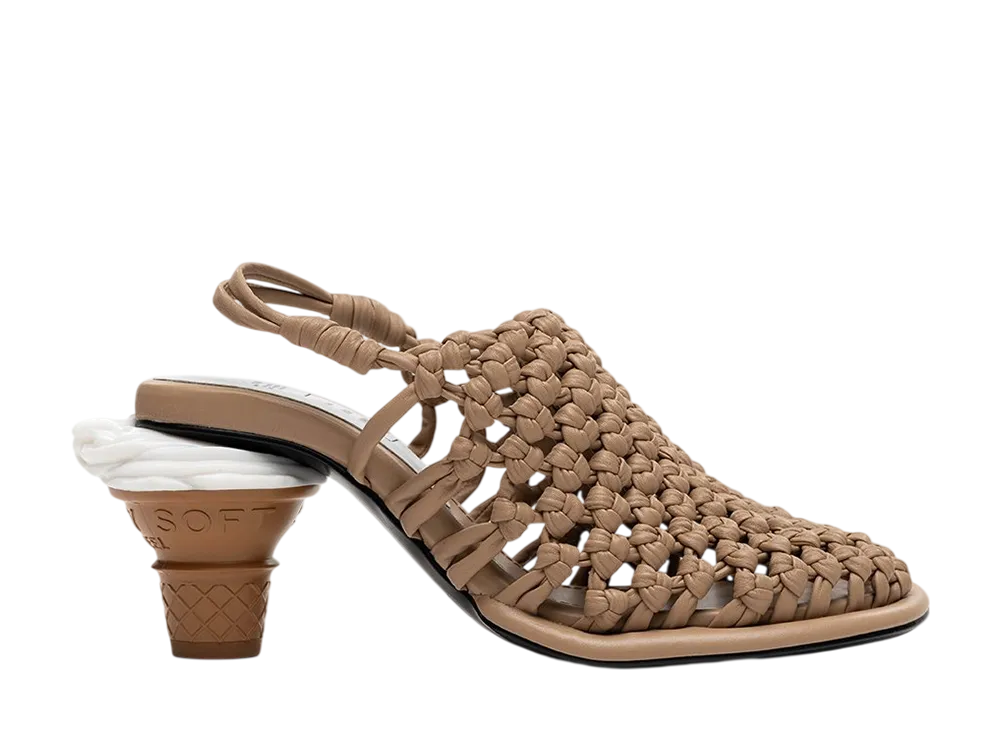 メゾンミハラヤスヒロ ウィメンズ ソフト サーブ ヒール イントレチャート サンダル "ベージュ" (B16FW708)