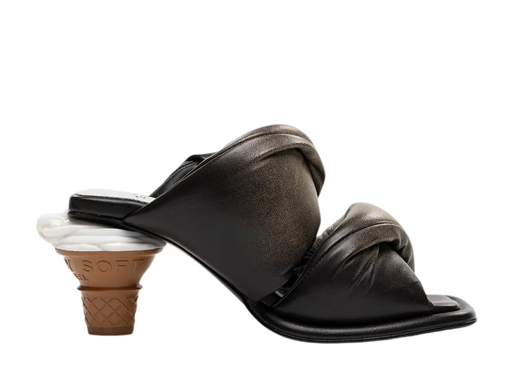 メゾンミハラヤスヒロ ウィメンズ ソフト サーブ ヒール パファー サンダル "ベージュ" (B16FW707)