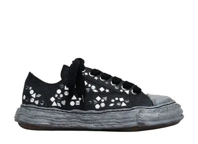 Maison MIHARA YASUHIRO PETERSON23 OG Sole Vintage Leather Effect Low-top Sneaker "Black/Black"
