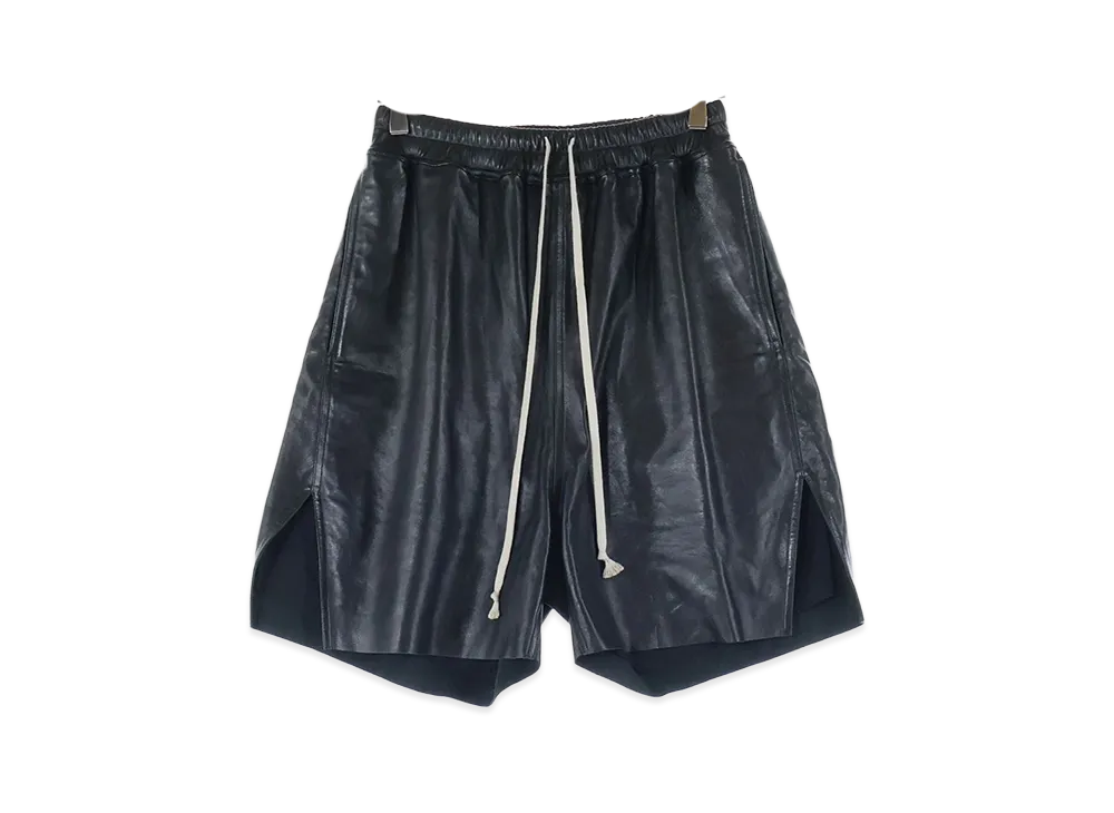 Rick Owens Boxers Lamb Leather Short Pants "Black"