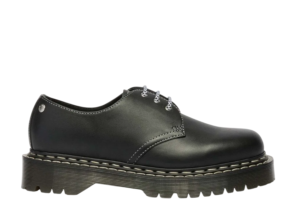 ドクターマーチン 1461 ベックス ホワイトダブルステッチ 3 ホール シューズ "ブラック"
