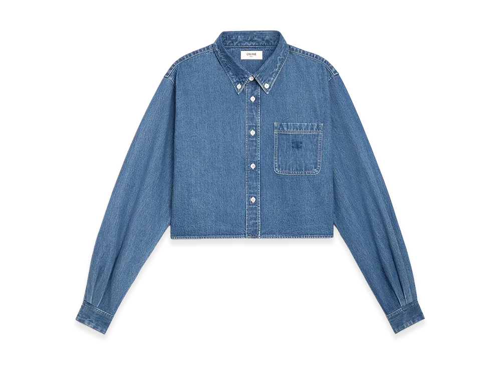 CELINE Cropped Denim Shirt "UNION Ocean Wash"