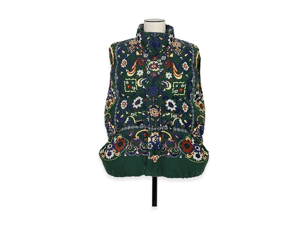 sacai Floral Print Corduroy Vest "Green"