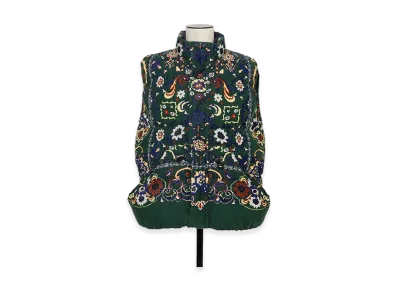 sacai Floral Print Corduroy Vest "Green"