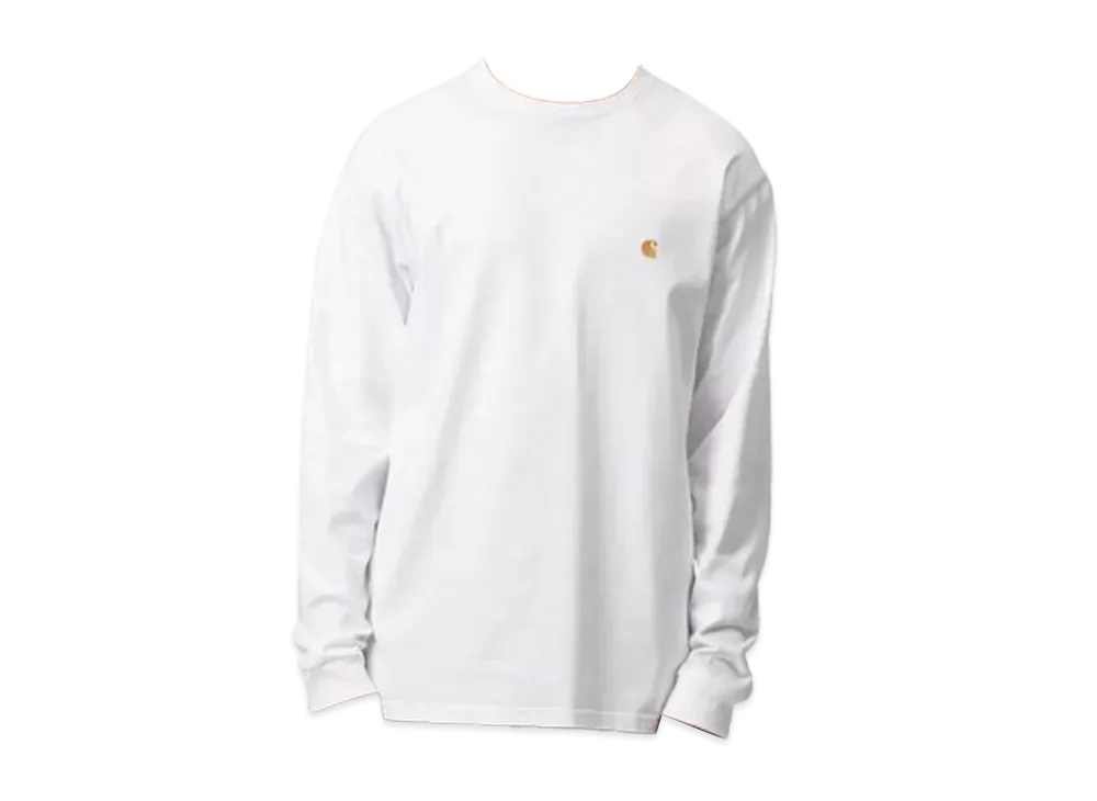 Carhartt WIP L/S Chase T-Shirt "White/Gold"
