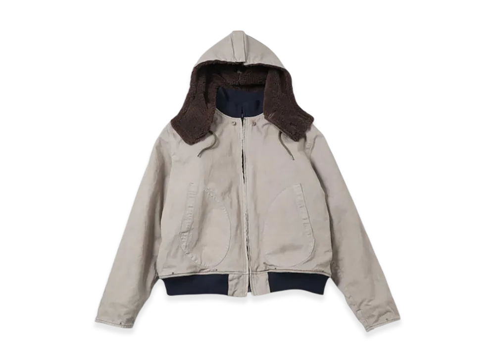 A.PRESSE Vintage WW2 US Navy Deck Hooded Jacket "Beige"