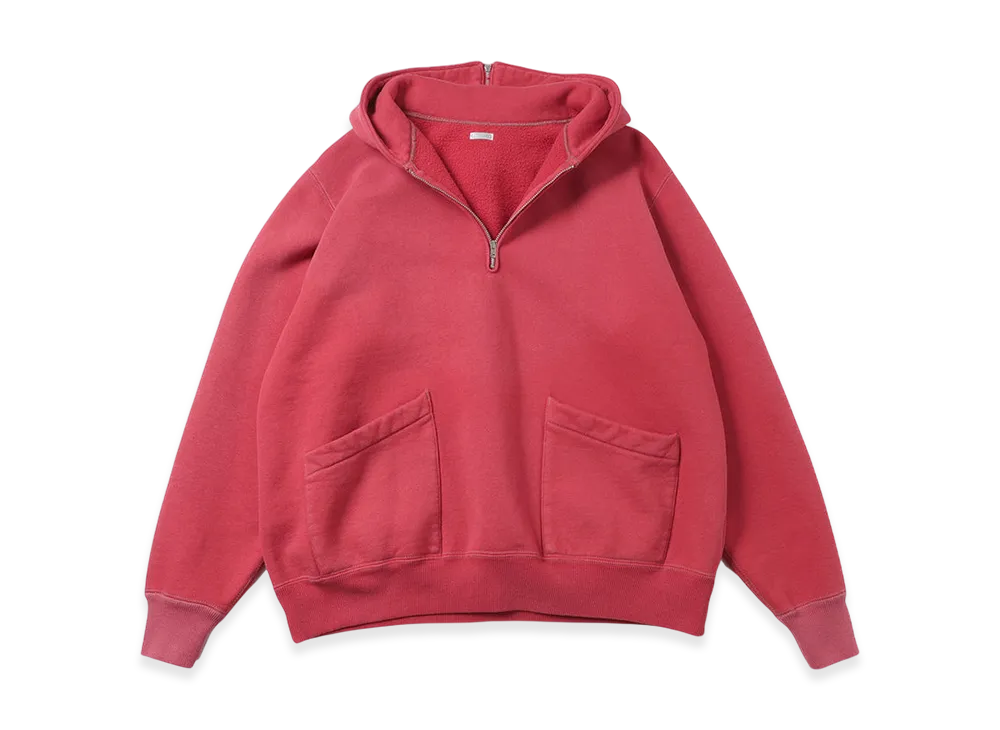 A.PRESSE Vintage Sailor Hood Half Zip Sweatshirt "Red"