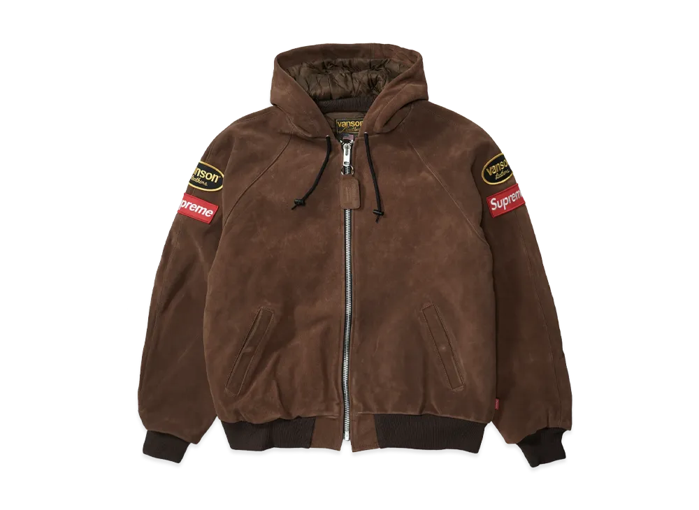 シュプリーム x バンソンレザーズ フーディー ワーク ジャケット "スウェード"