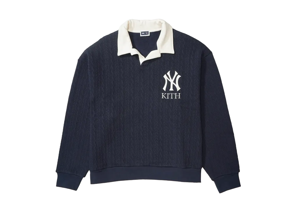 Kith x The New York Yankees Cable Fleece Nelson Sweatshirt "Nocturnal"