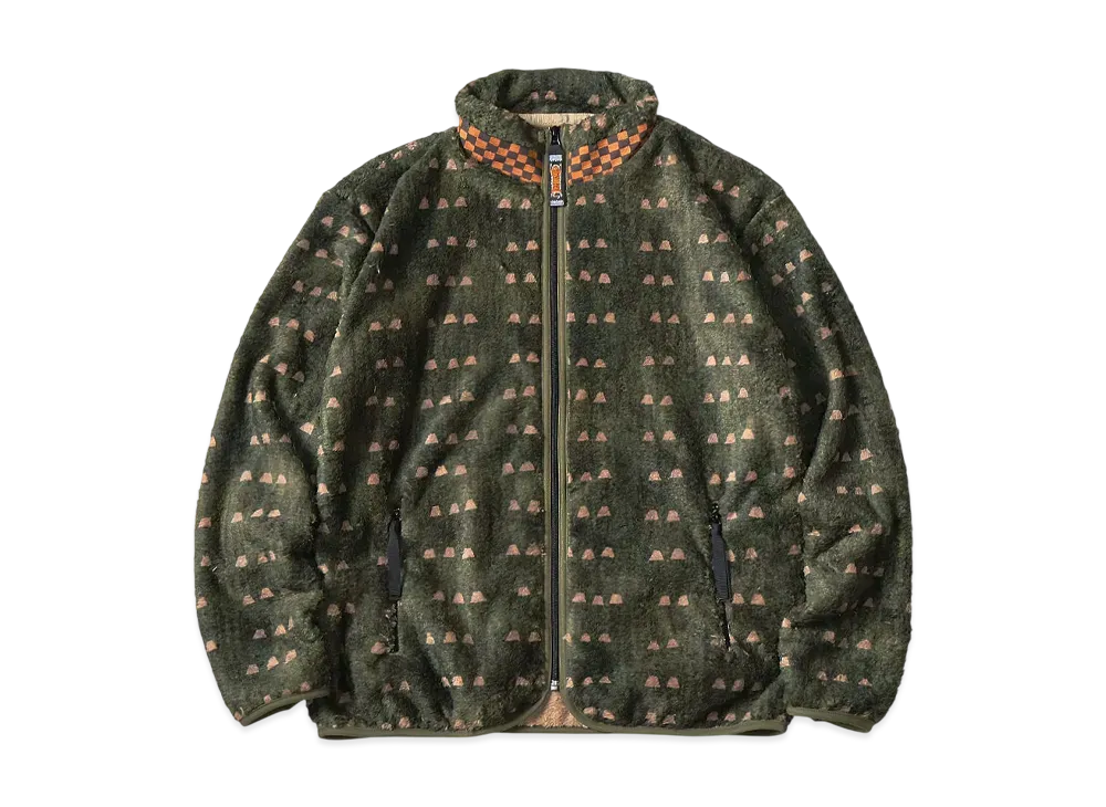 KAPITAL DAMASK PATTERN FLEECE ZIP BULLSON (VIRGIN MARIA) 