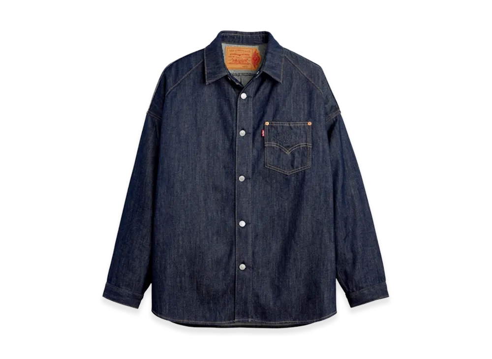 ナイキ ジョーダン x リーバイス 12オンス デニム オーバーシャツジャケット "リンスドインディゴ"