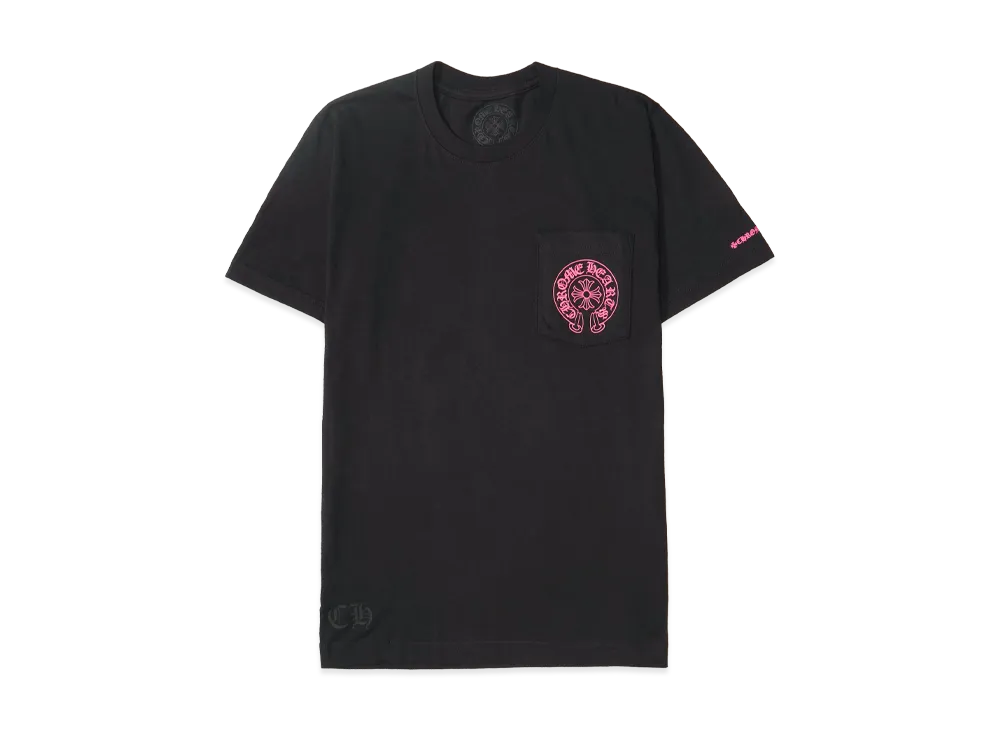Chrome Hearts Pink Logo Horseshoe S/S Pocket Tee "Black"