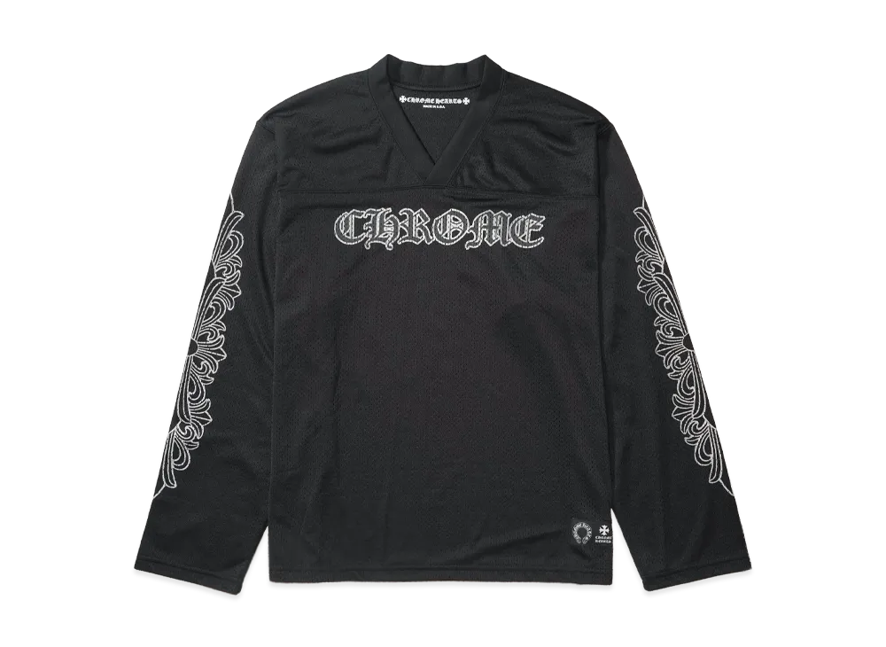 Chrome Hearts Mesh Warm Up Jersey L/S Cut Saw "Black"