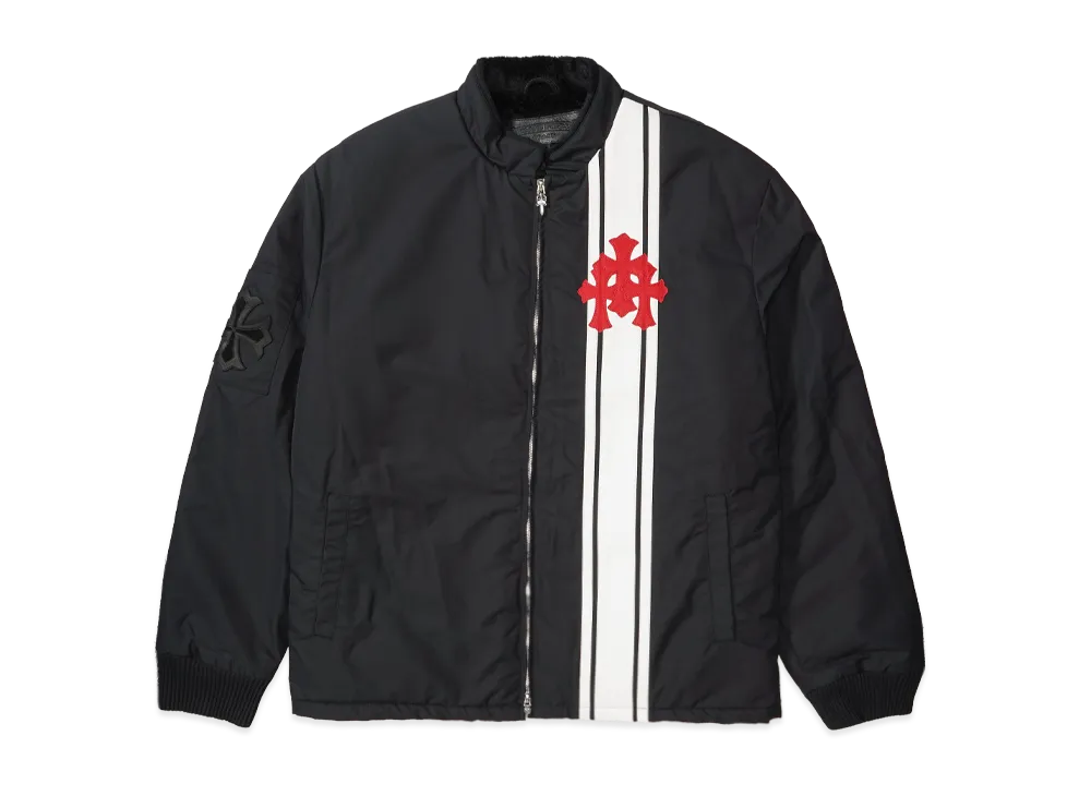 クロムハーツ コブラ 3セメタリークロスパッチ ナイロン レーシング ジャケット "ブラック/ホワイト/レッド"