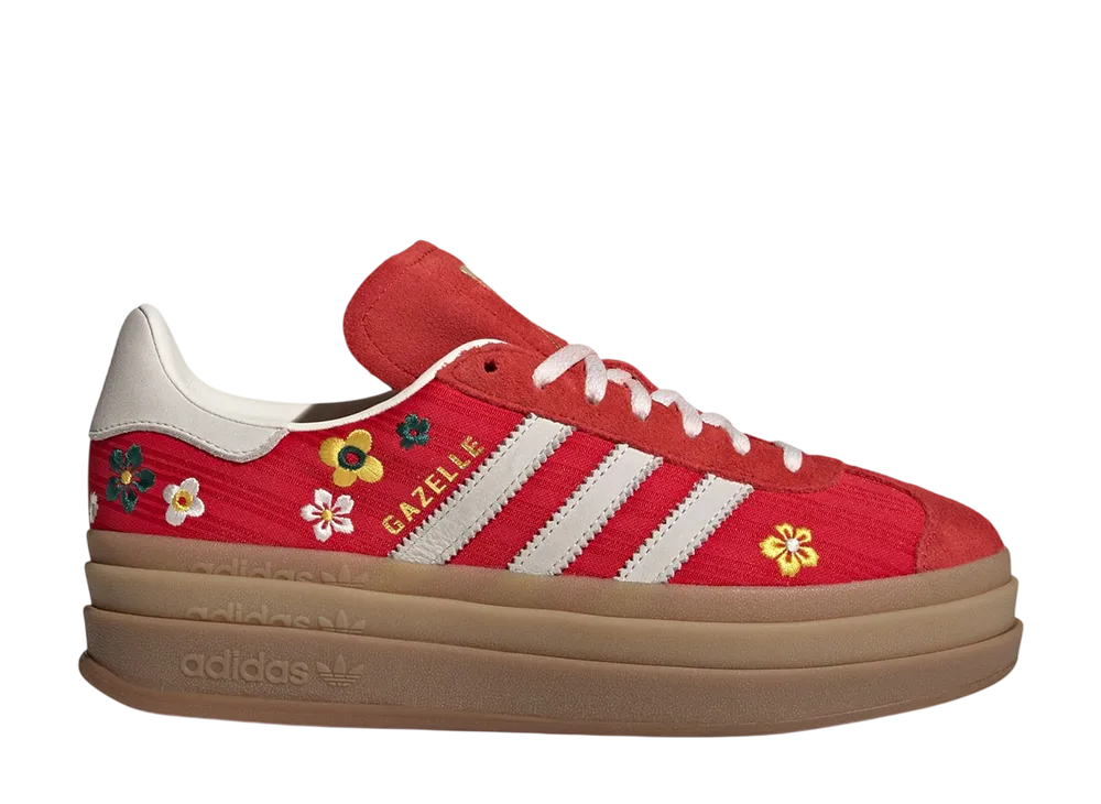 アディダス ウィメンズ ガゼル ボールド "ベタースカーレット/オフホワイト"