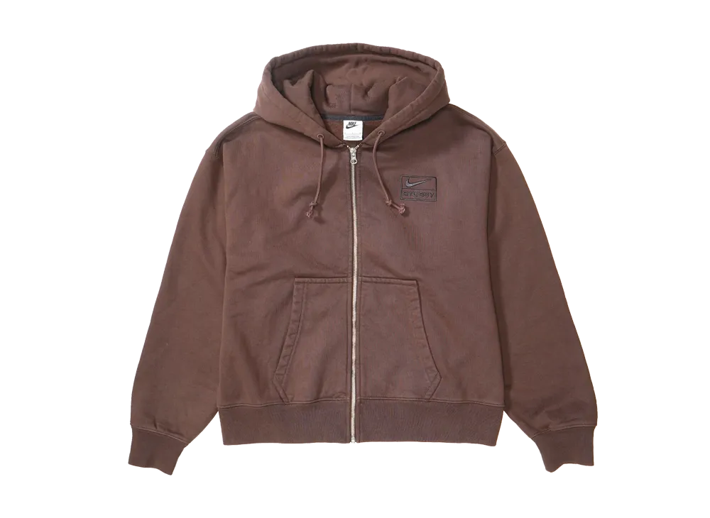 Stussy x Nike Stone Washed Fleece Zip Hoodie "Dark Cinder" (Asia Size) FJ9176-261